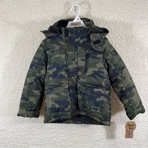 Brooklyn Boys Camouflage Hooded Puffer Jacket Zipper and Attachment Size 4T NWT